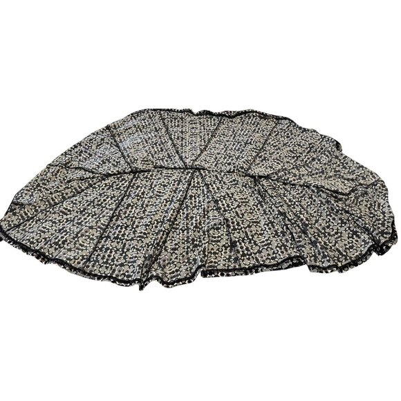 APT. 9 Flare Mid-Rise Midi Skirt Gray Black Geometric Poly Blend Women's Size S - Picture 9 of 11